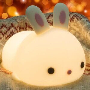Adorable Bunny Night Light, 3 Level Dimmable Nursery Night Light Rechargeable
